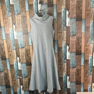 Pascal Millet Large  Gray Sleeveless Turtleneck Midi Dress
